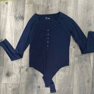 Hollister Blue Fitted Asymmetrical Bodysuit